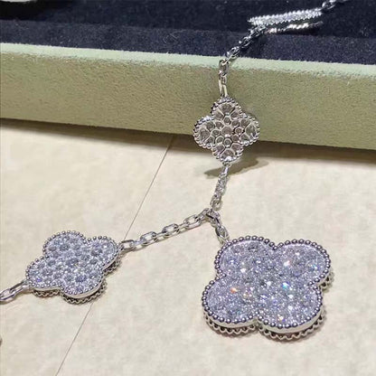 [Stellar Jewelry]CLOVER 6 MOTIFS SILVER DIAMOND BRACELET
