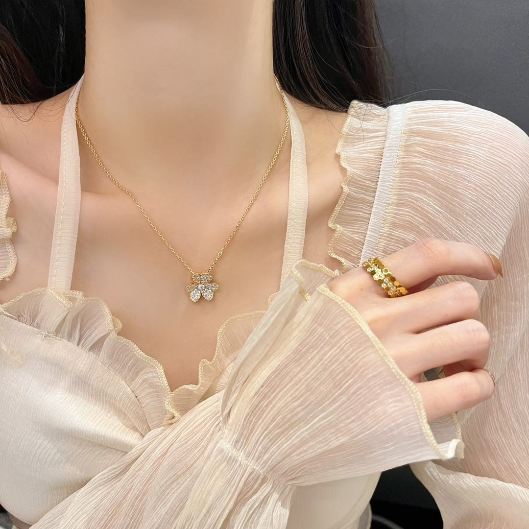 [Stellar Jewelry]FLOWER DIAMOND NECKLACE