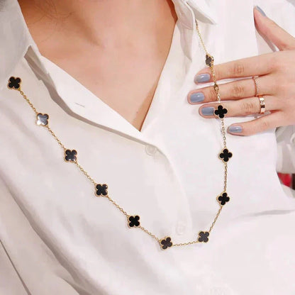[Stellar Jewelry]CLOVER 20 MOTIFS ONYX NECKLACE
