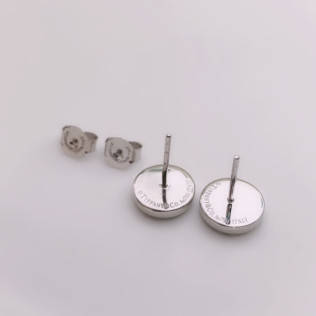 [Stellar jewels]TURQUOISE CIRCLE WHITE GOLD EARRINGS