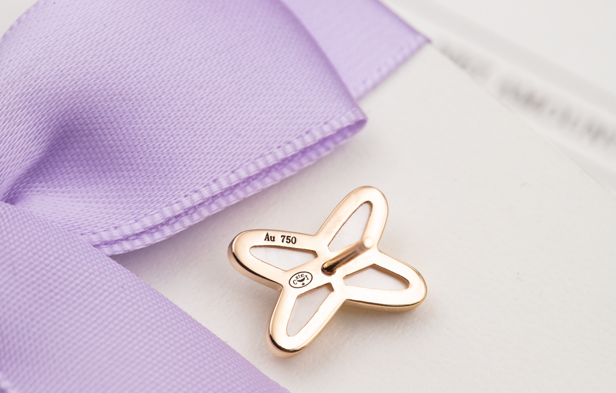 [Stellar Jewelry]JEUX DE WHITE MOP PINK GOLD DIAMOND EARRINGS