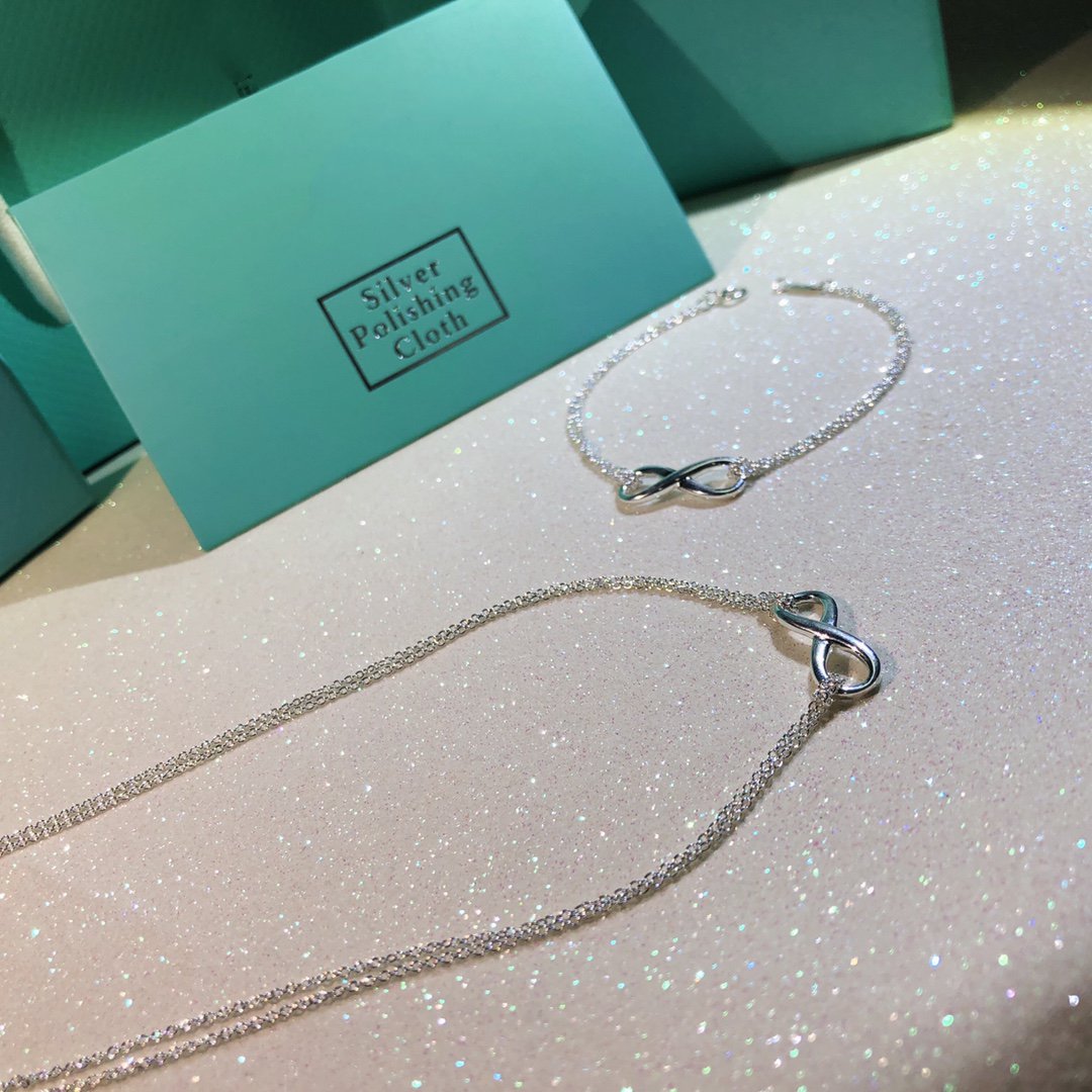 [Stellar jewels]SILVER INFINITY DOUBLE CHAIN NECKLACE