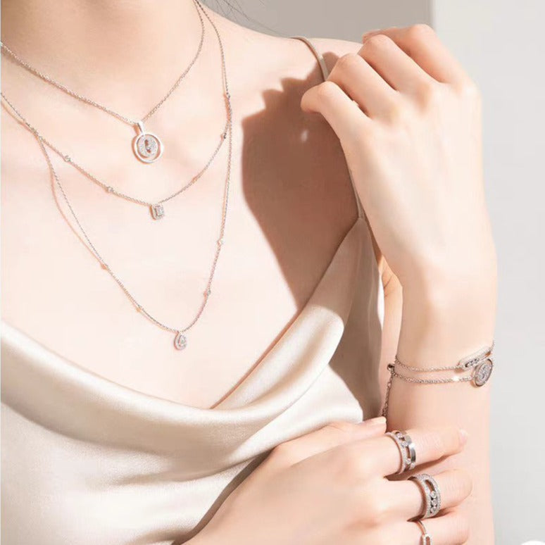 [Stellar Jewelry]LUCKY MOVER PM PAVED NECKLACE