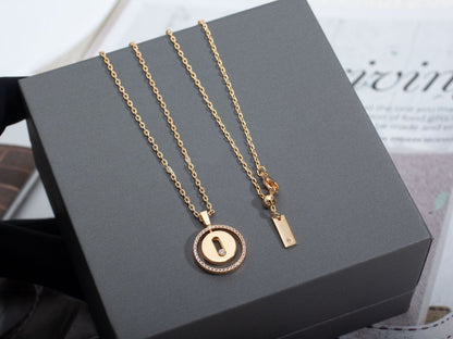 [Stellar Jewelry]LUCKY MOVE PM NECKLACE PINK GOLD DIAMOND