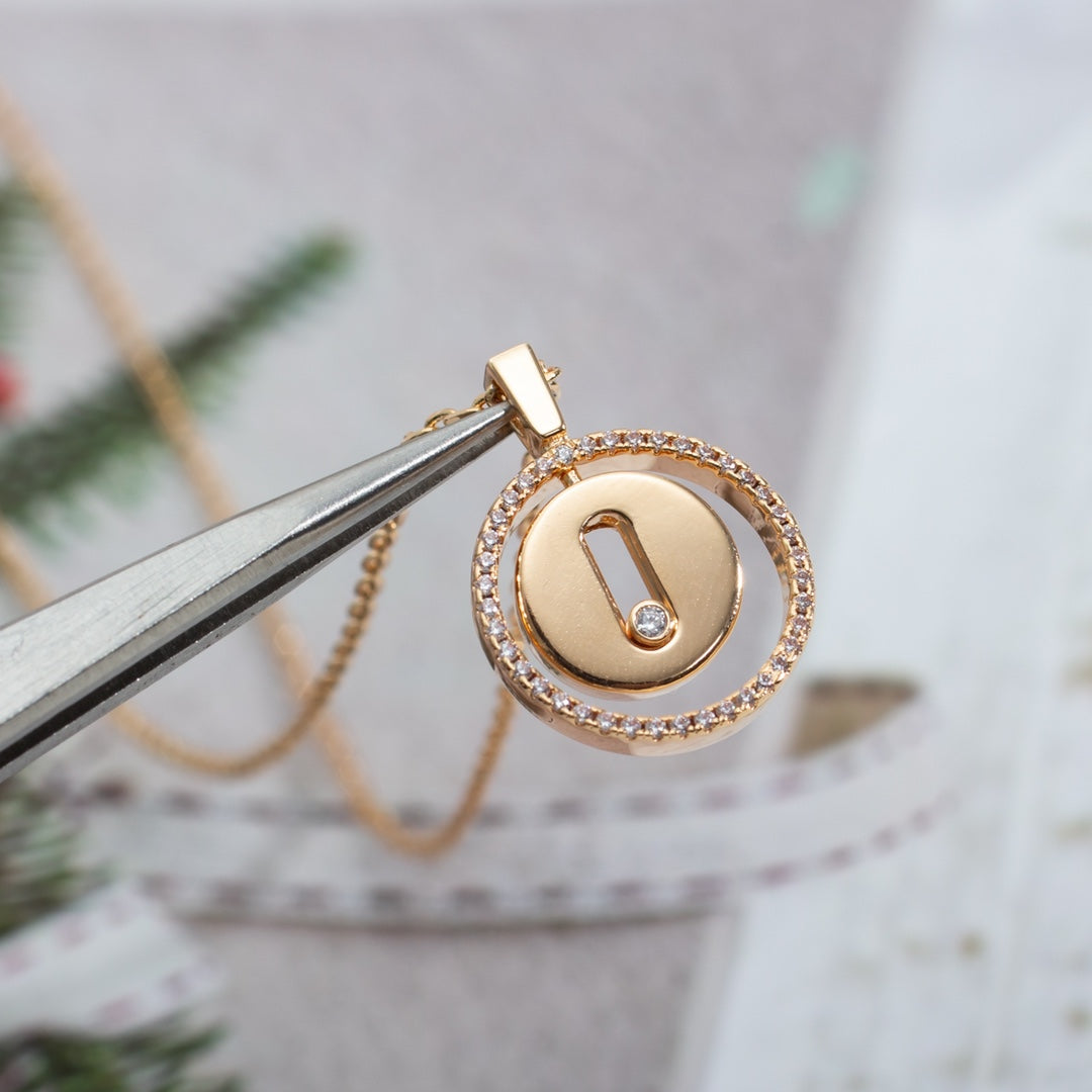 [Stellar Jewelry]LUCKY MOVE PM NECKLACE PINK GOLD DIAMOND