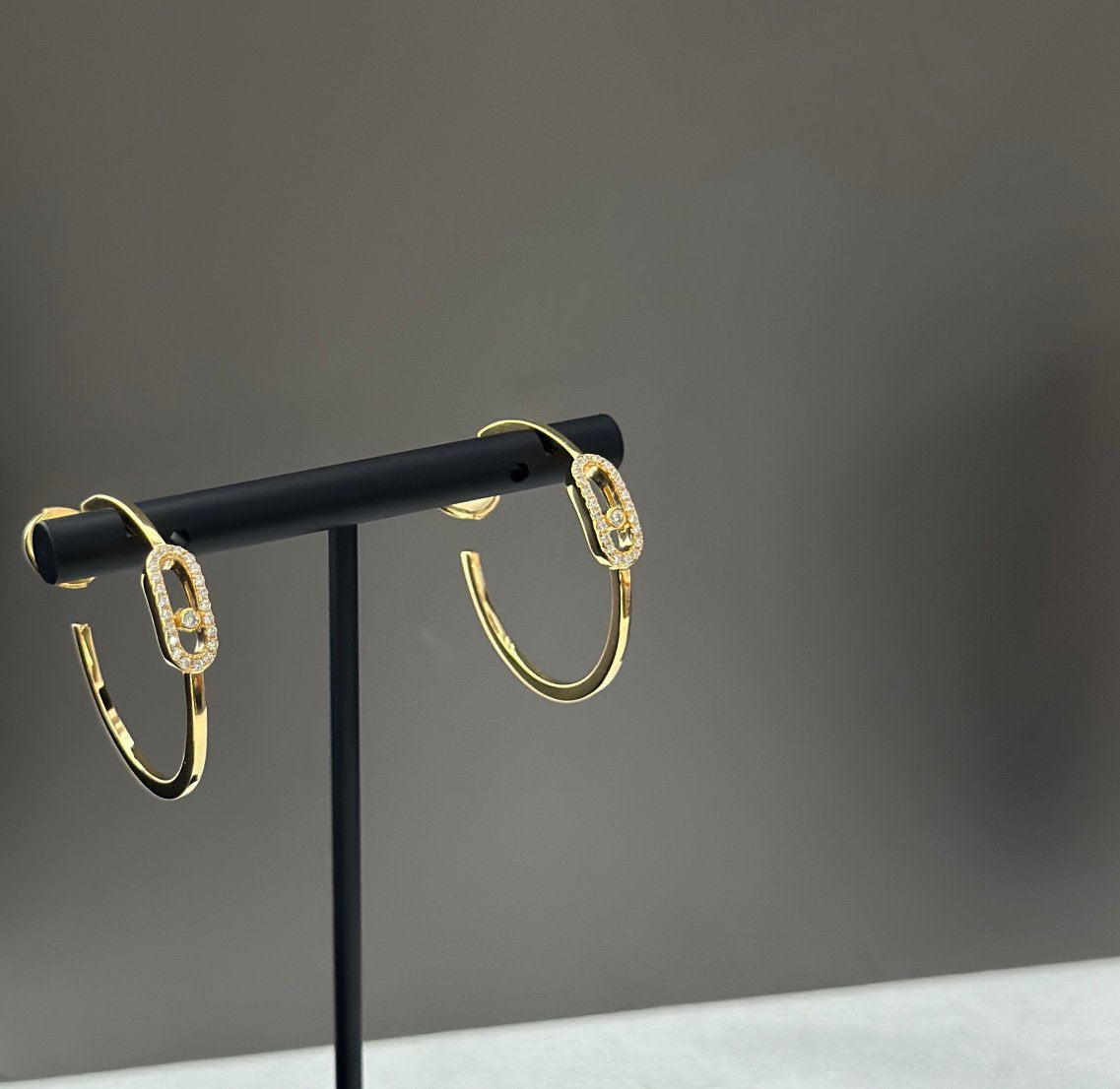 [Stellar Jewelry]CREOLES MOVE UNO PM DIAMOND EARRINGS