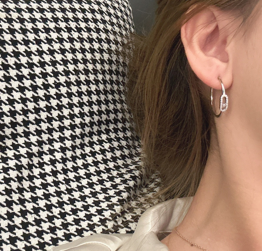 [Stellar Jewelry]CREOLES MOVE UNO PM DIAMOND EARRINGS