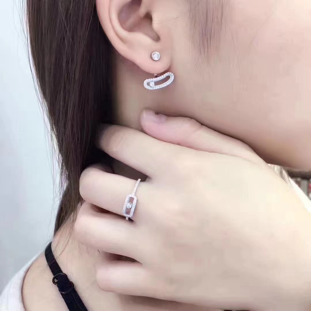 [Stellar Jewelry]MOVE UNO SILVER DIAMOND EARRINGS
