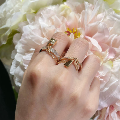 [Stellar Jewelry]HM KELLY CLOCHETTE DOUBLE RING IN  WITH DIAMONDS
