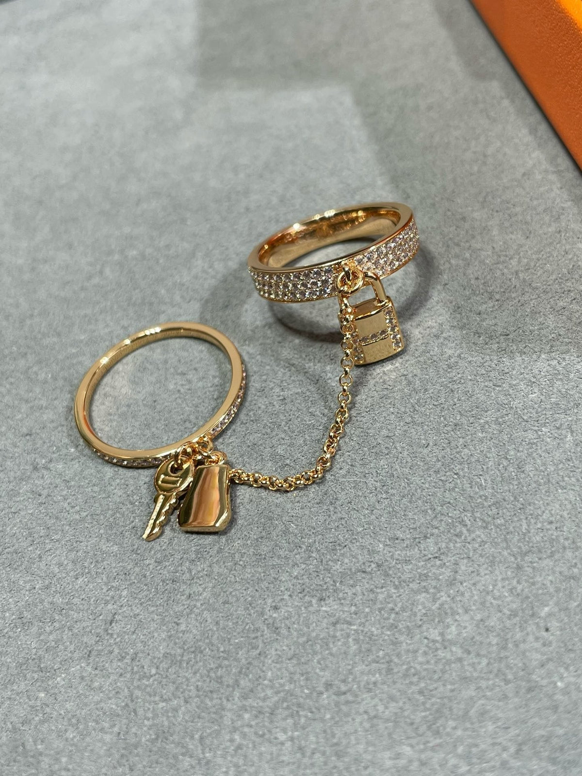 [Stellar Jewelry]HM KELLY CLOCHETTE DOUBLE RING IN  WITH DIAMONDS