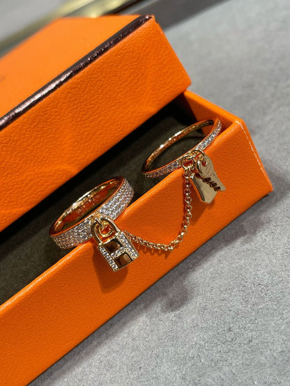 [Stellar Jewelry]HM KELLY CLOCHETTE DOUBLE RING IN  WITH DIAMONDS
