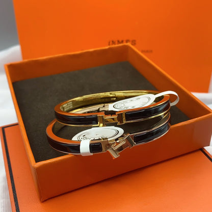 [Stellar Jewelry]CLASSIC HM CLIC BLACK 8MM ENAMEL BRACELET