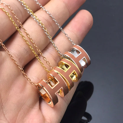 [Stellar Jewelry]H NECKLACE BROWN