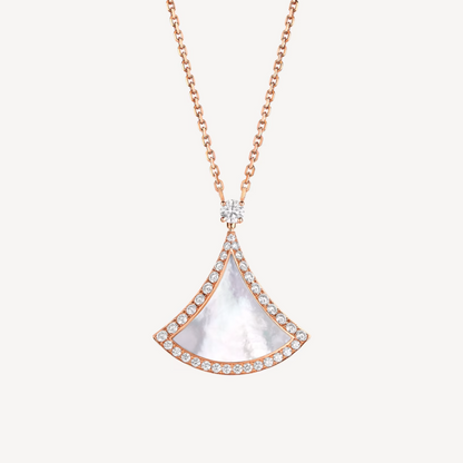 [Stellar Jewelry]DREAM MOP DIAMOND PAVED PINK GOLD NECKLACE