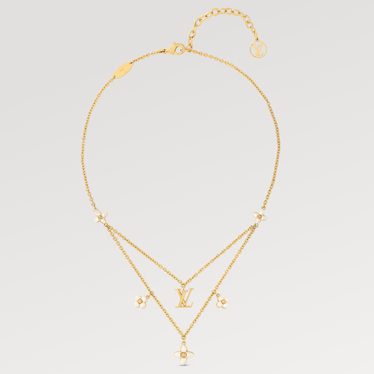 [Stellar Jewelry]FLOWERGRAM GOLD MOP DOUBLE ROW NECKLACE