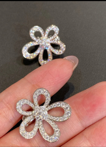 [Stellar Jewelry]Flowerlace Diamond Pavé Earrings
