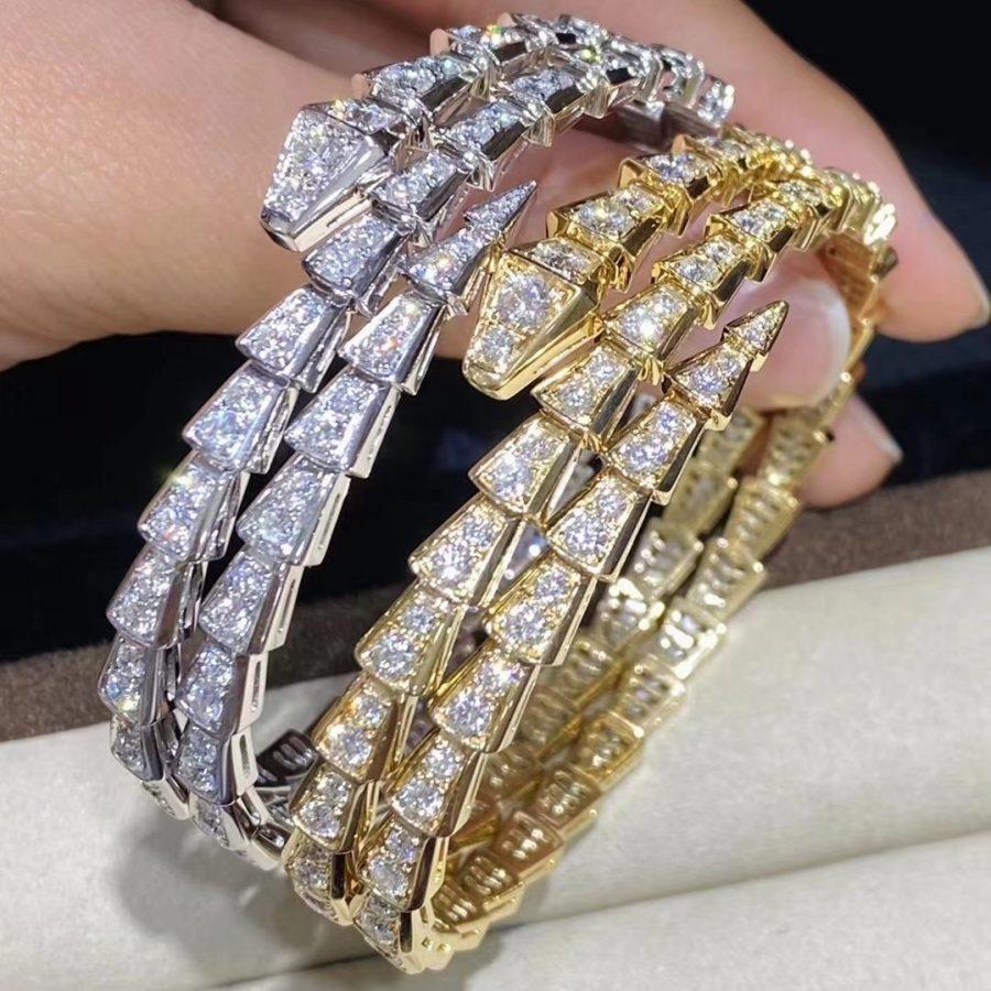 [Stellar Jewelry]SERPENTI BRACELET GOLD DIAMOND DOUBLE ROW