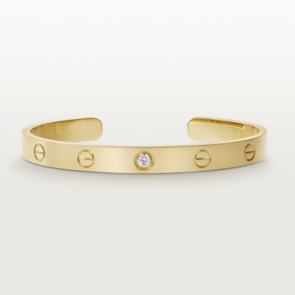 [Stellar Jewelry]LOVE BRACELET 6.1MM 1 DIAMOND OPEN CUFF