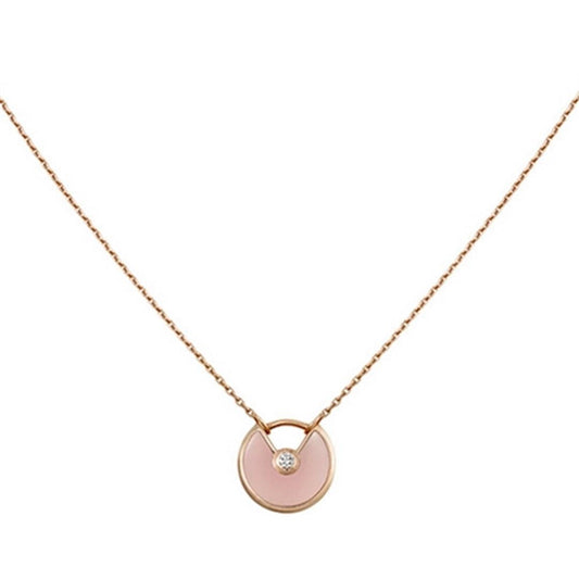 [Stellar Jewelry]AMULETTE ROSE GOLD PINK MOP NECKLACE