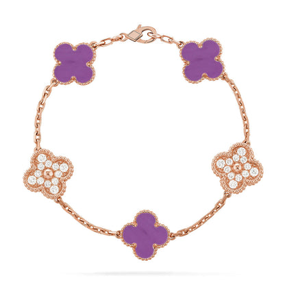 [Stellar Jewelry] CLOVER 5 MOTIF VIOLET BRACELET COLLECTION