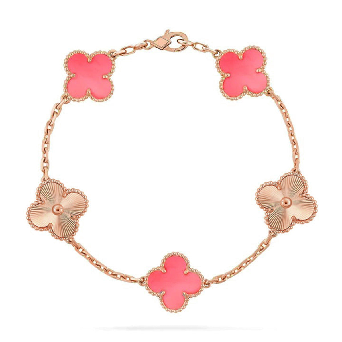 [Stellar Jewelry] CLOVER 5 MOTIFS  PINK MOP BRACELET COLLECTION