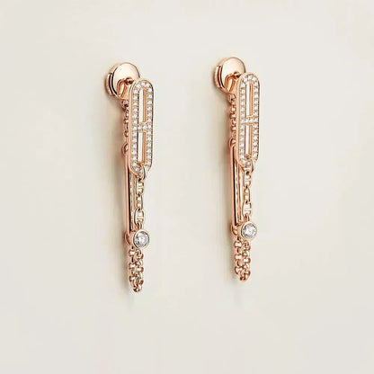 [Stellar Jewelry]CHAINE CHAOS DIAMOND DROP EARRINGS