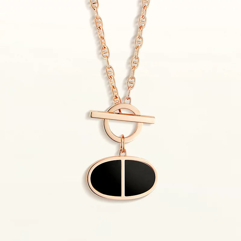 [Stellar Jewelry]CHAINE VERSO BLACK CERAMIC NECKLACE