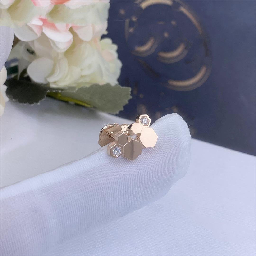 [Stellar Jewelry]BEE LOVE PINK GOLD DIAMOND EARRINGS