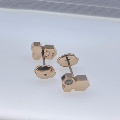 [Stellar Jewelry]BEE LOVE PINK GOLD DIAMOND EARRINGS