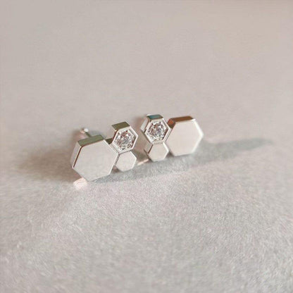[Stellar Jewelry]BEE LOVE SILVER DIAMOND EARRINGS