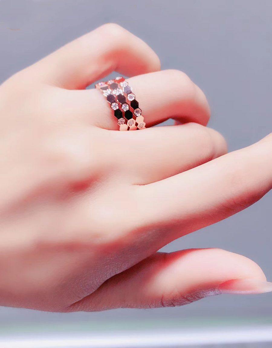 [Stellar Jewelry]BEE LOVE RING PINK GOLD DIAMOND