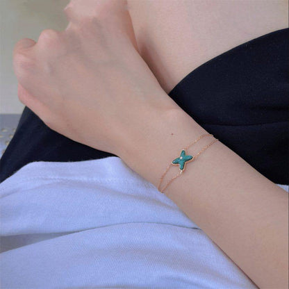 [Stellar Jewelry]JEUX BRACELET MALACHITE PINK GOLD 1 DIAMOND