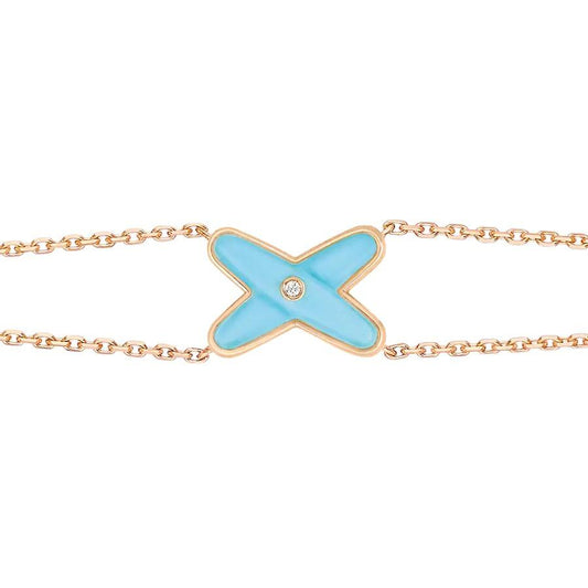 [Stellar Jewelry]JEUX BRACELET TURQUOISE PINK GOLD 1 DIAMOND