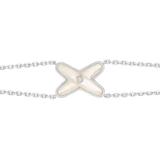 [Stellar Jewelry]JEUX BRACELET WHITE MOP SILVER 1 DIAMOND
