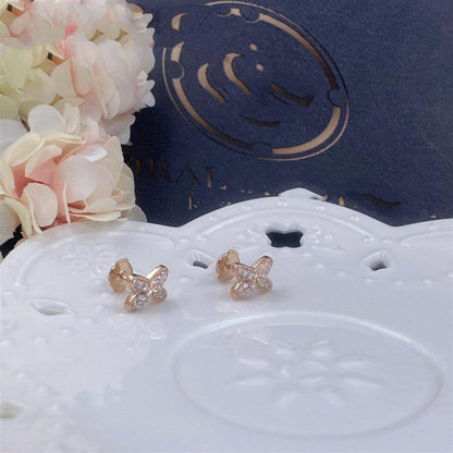 [Stellar Jewelry]JEUX DE PINK GOLD DIAMOND EARRINGS