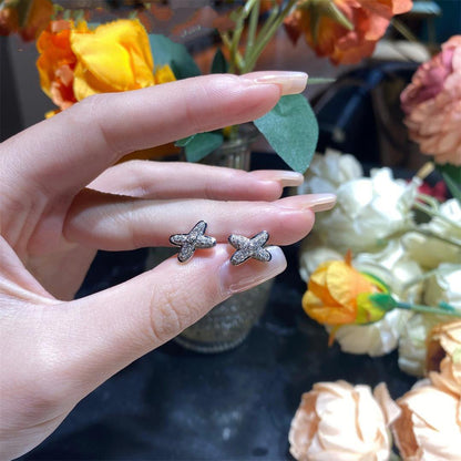 [Stellar Jewelry]JEUX DE SILVER DIAMOND EARRINGS