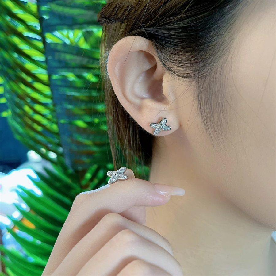 [Stellar Jewelry]JEUX DE SILVER DIAMOND EARRINGS