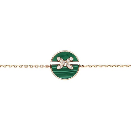 [Stellar Jewelry]JEUX DE BRACELET MALACHITE PINK GOLD DIAMONDS