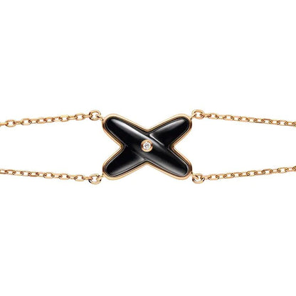 [Stellar Jewelry]JEUX BRACELET ONYX PINK GOLD 1 DIAMOND