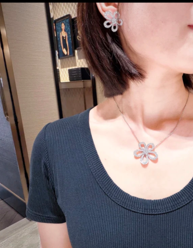 [Stellar Jewelry]Flowerlace Diamond Pavé Earrings