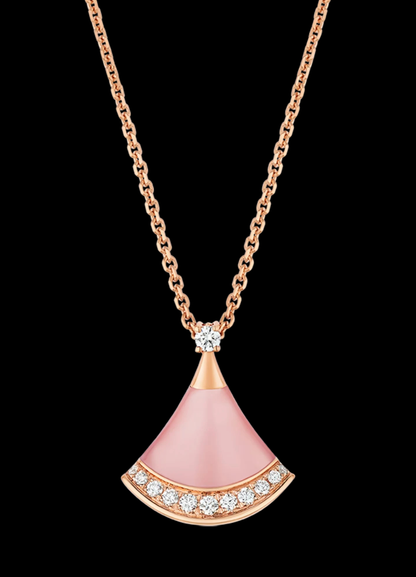 [Stellar Jewelry]Cherry Blossom Pink Fan Necklace