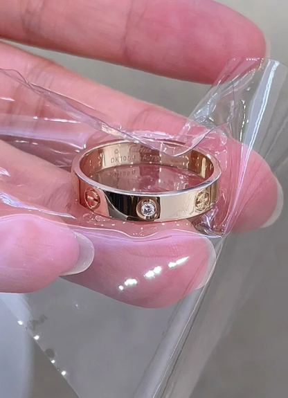 [Stellar Jewelry]LOVE RING 4MM 1 DIAMOND