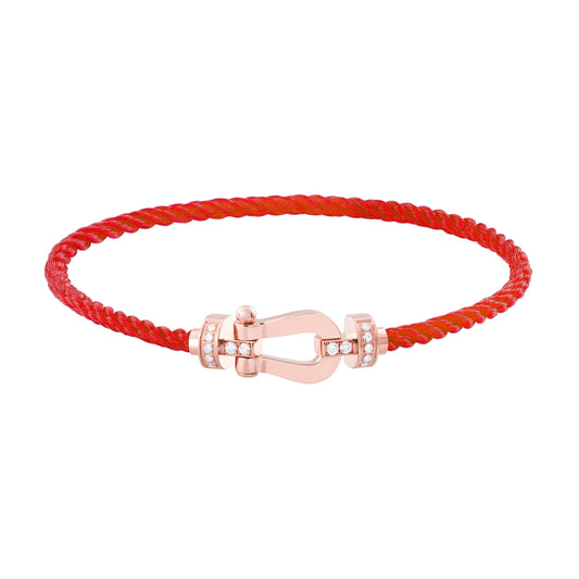 [Stellar Jewelry]FORCE 10 HALF DIAMOND PINK GOLD RED CORDERI LARGE AND MEDIUM MODEL