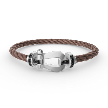 [Stellar Jewelry]FORCE LARGE HORSESHOE BLACK DIAMOND BRACELET SILVER