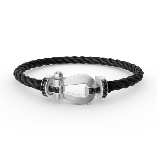 [Stellar Jewelry]FORCE LARGE HORSESHOE BLACK DIAMOND BRACELET SILVER