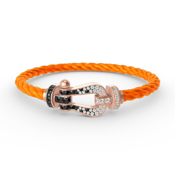 [Stellar Jewelry]FORCE LARGE HORSESHOE BLACK WHITE DIAMOND BRACELET ROSE GOLD