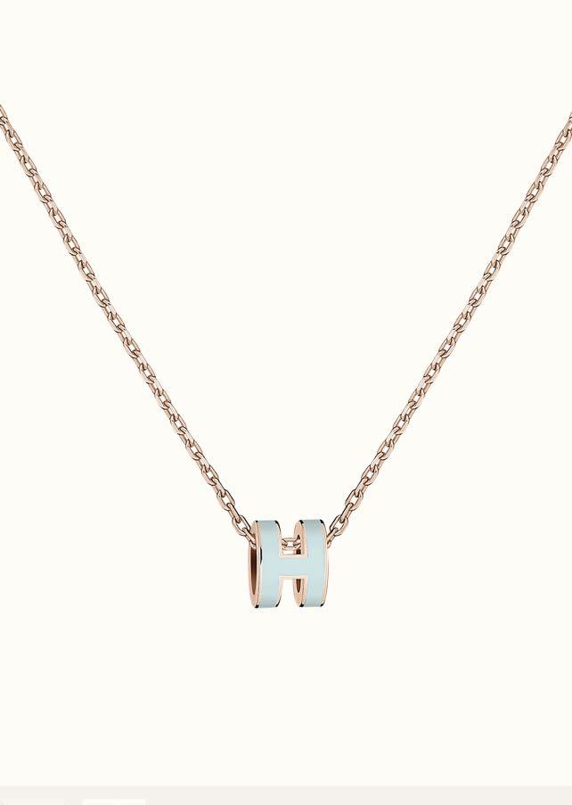 [Stellar Jewelry]POP H LIGHT BLUE NECKLACE