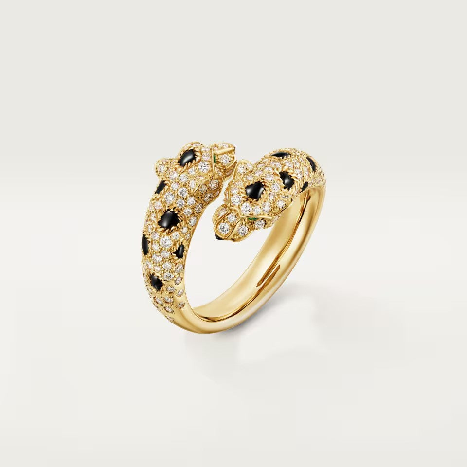 [Stellar Jewelry]PANTHERE DOUBLE HEADED FULL DIAMOND  RING