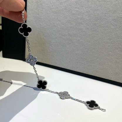 [Stellar Jewelry] CLOVER 5 MOTIF ONYXS BRACELET COLLECTION