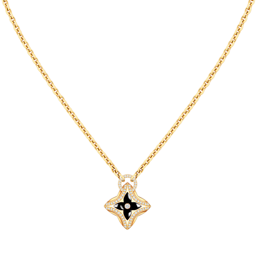 [Stellar Jewelry]STAR PEDANT PINK GOLD DIAMOND NECKLACE